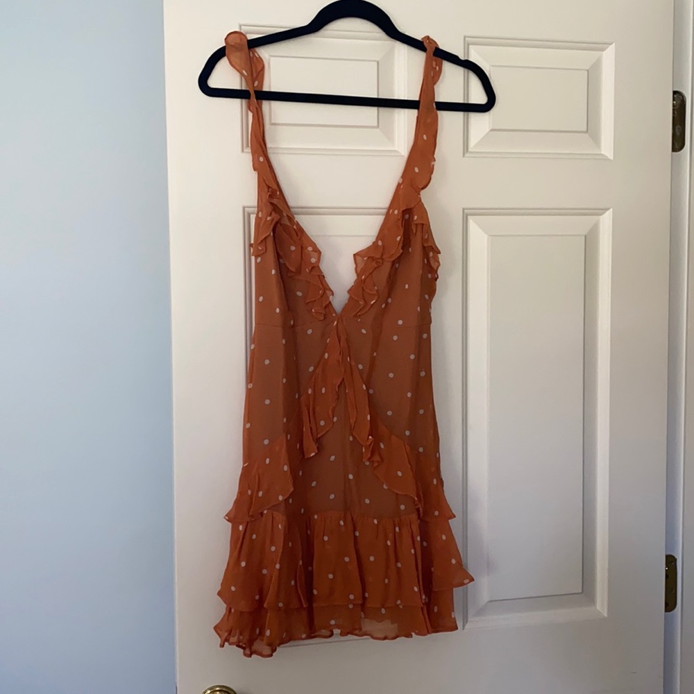 Fun & Flirty Orange Polka Dot Dress